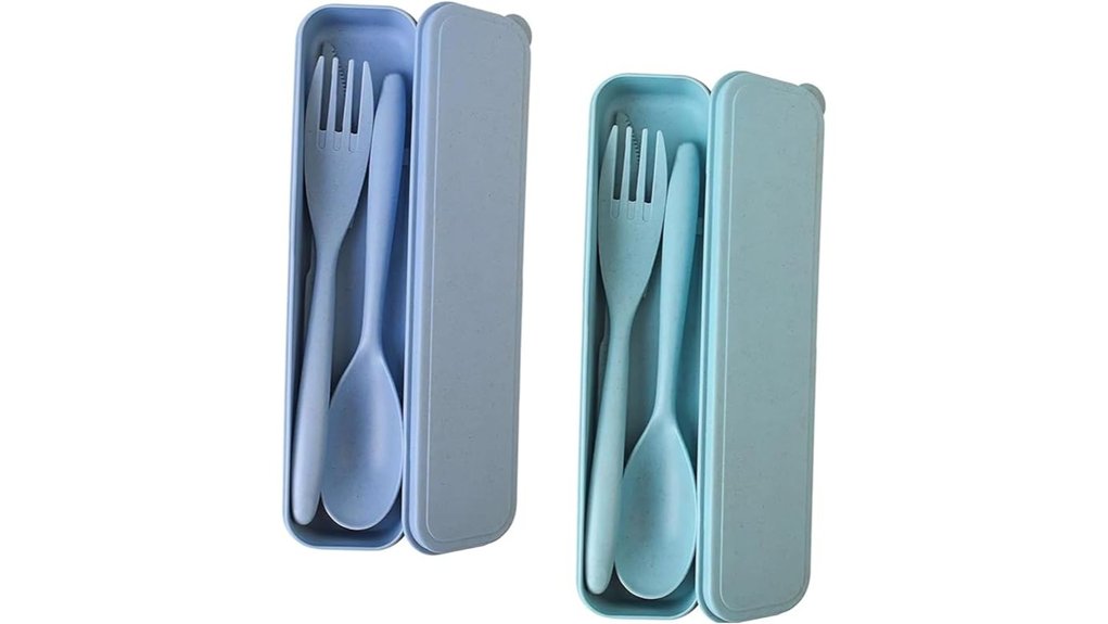 portable reusable cutlery set with case