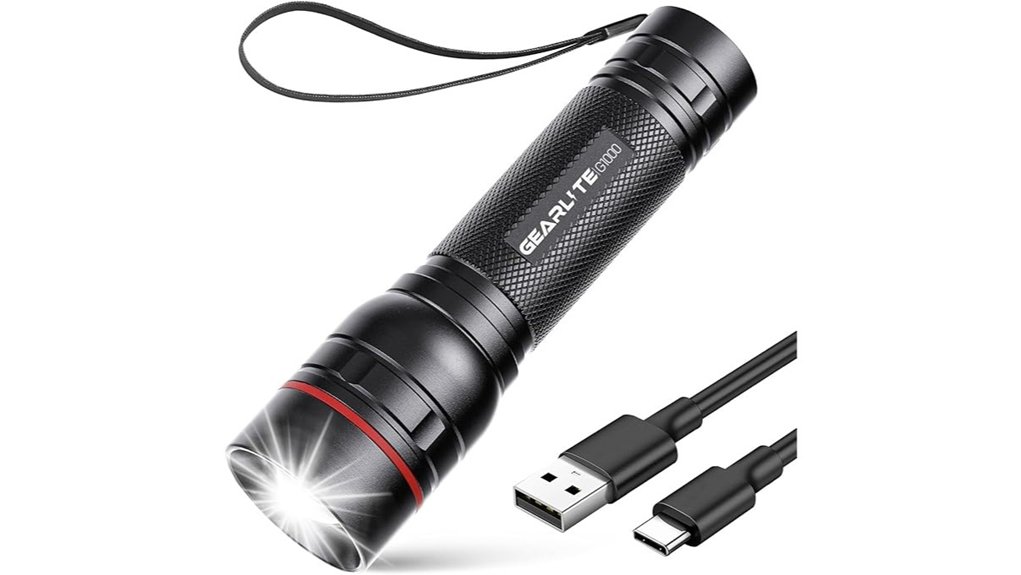 rechargeable led torch 2000lm