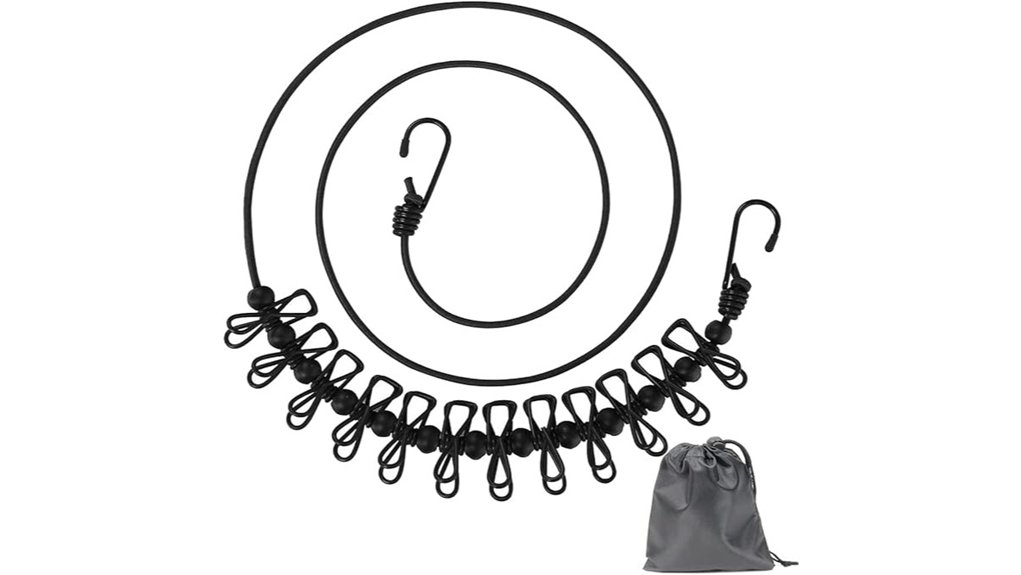 retractable portable clothesline with clips