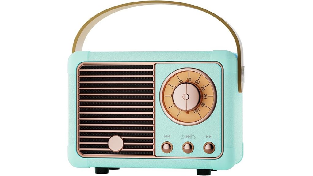 retro bluetooth speaker with built in mic