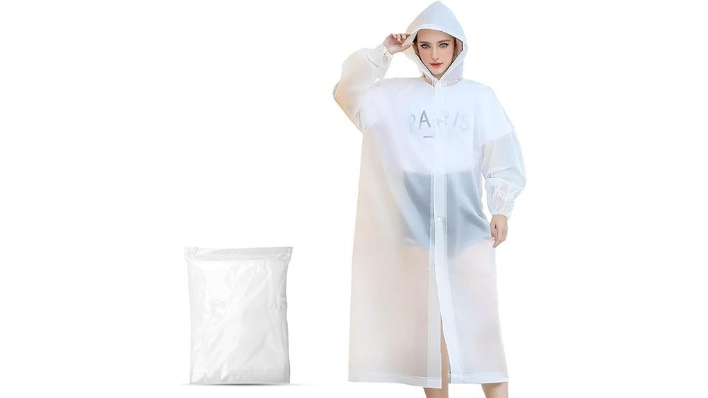 reusable adult rain poncho with hood