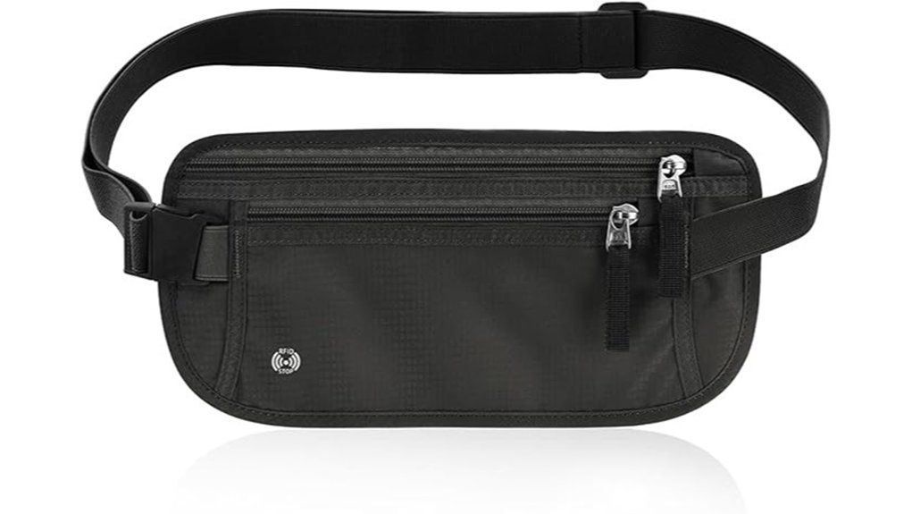 rfid money belt with passport pouch