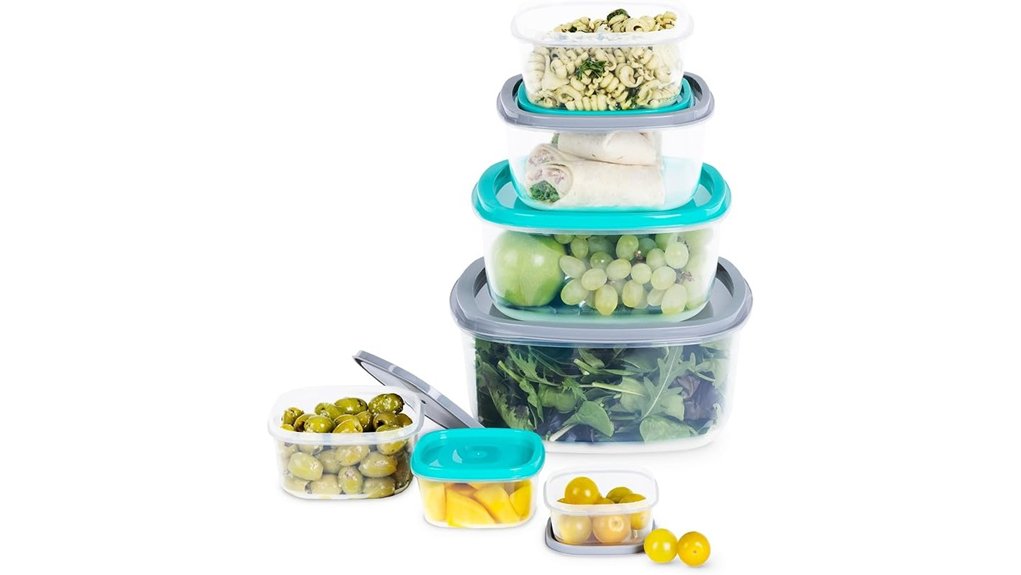 seven piece nesting containers with lids