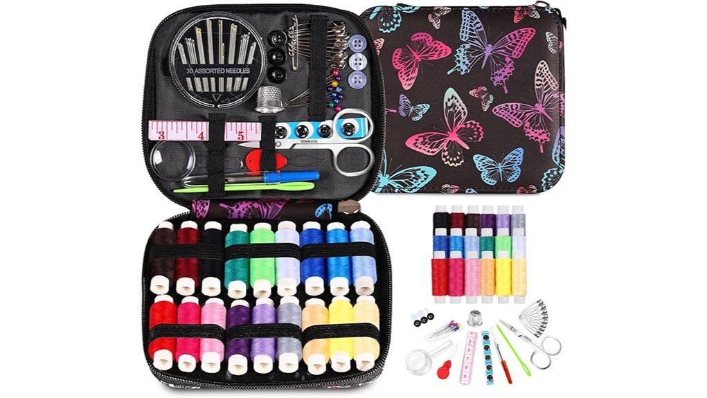 sewing kit with threads