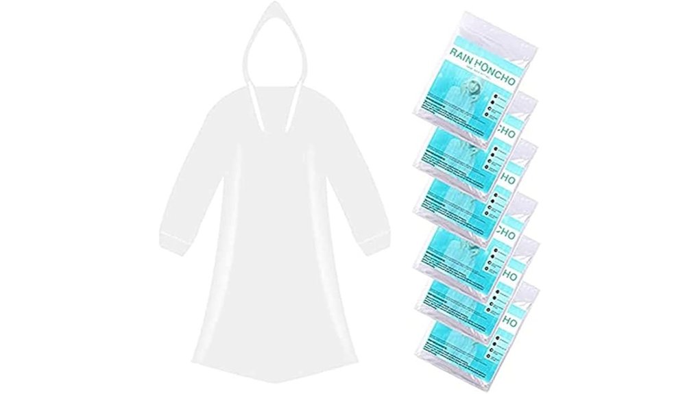 six pack disposable rain ponchos