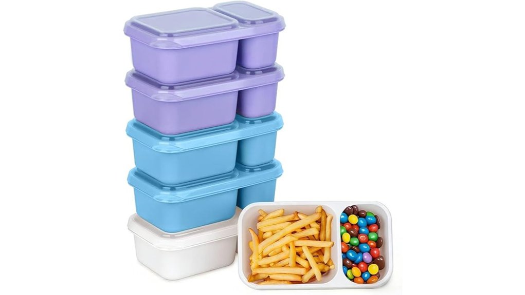 six pack two compartment snack containers