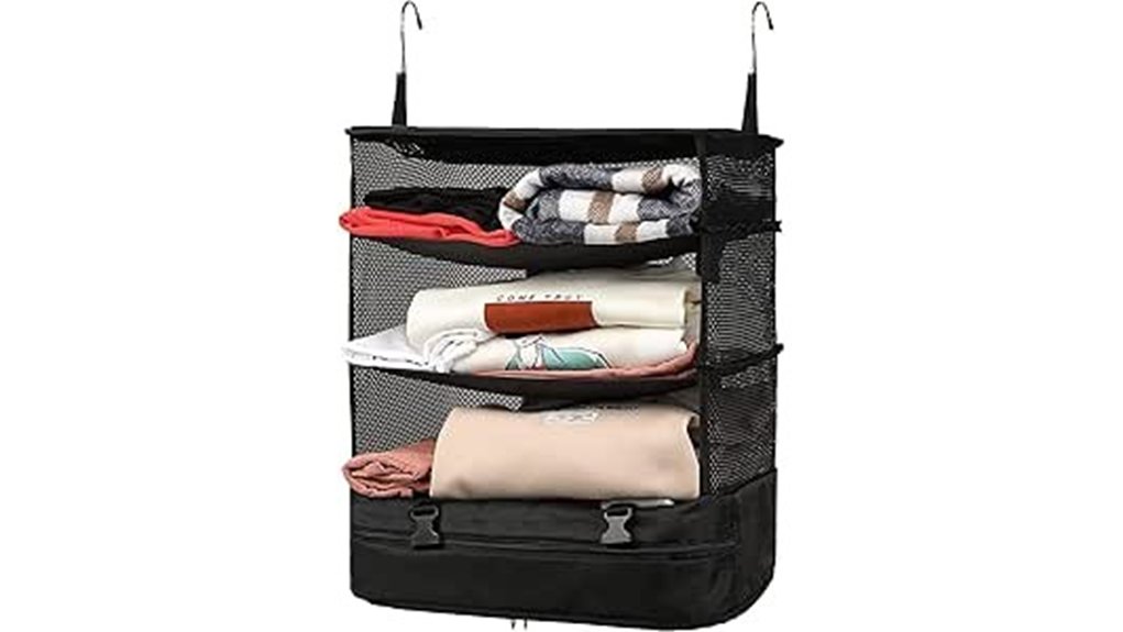 travel luggage organizer 3 shelf collapsible