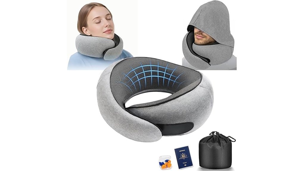 travel pillow with hood
