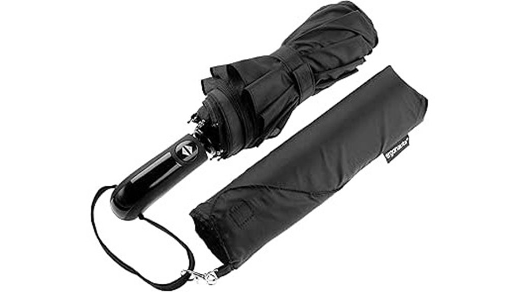 travel umbrella windproof double canopy teflon coated