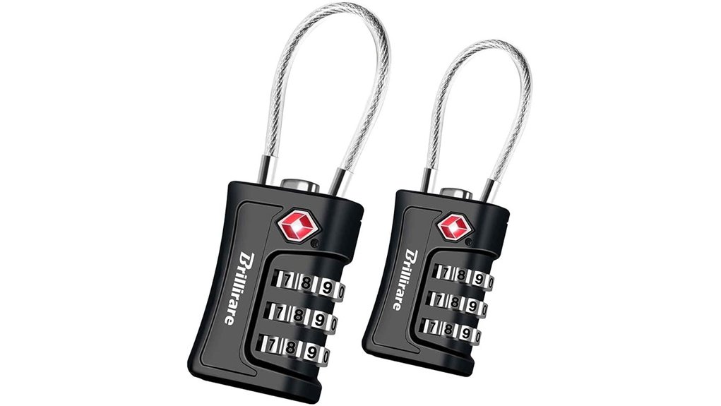 tsa approved 3 digit locks 2 pack