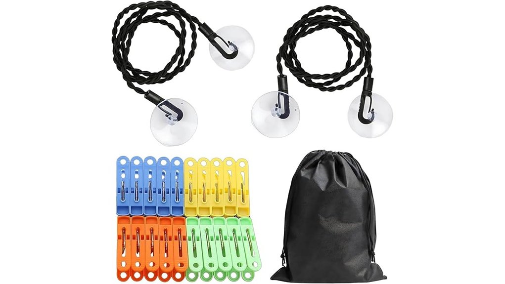 two pack travel clothesline with clips