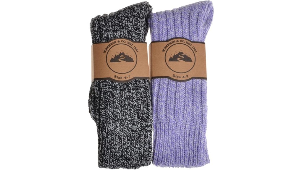 two pair thick wool socks