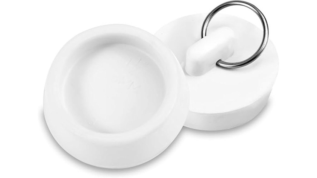 two reusable sink stoppers with rings