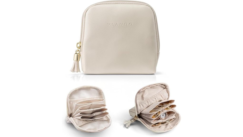 vlando travel jewellery organiser with velvet lining
