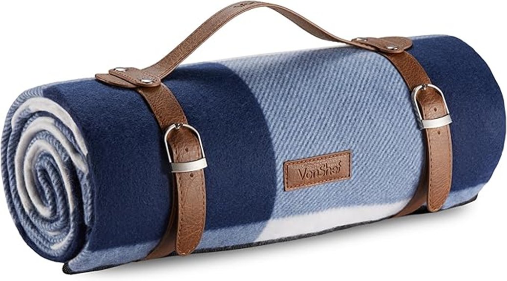 vonshef picnic blanket waterproof backing