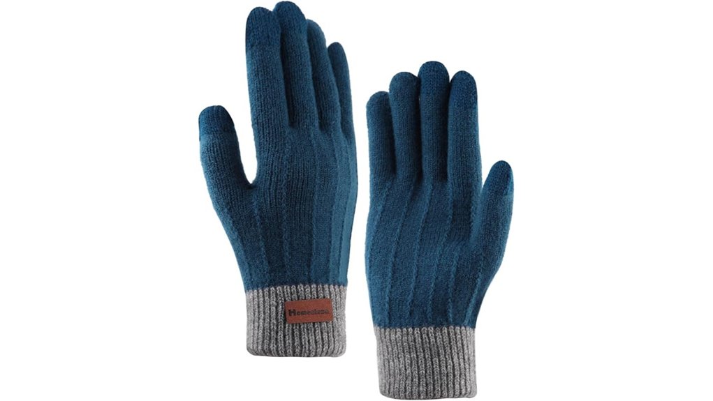 winter touchscreen knitted gloves for men women