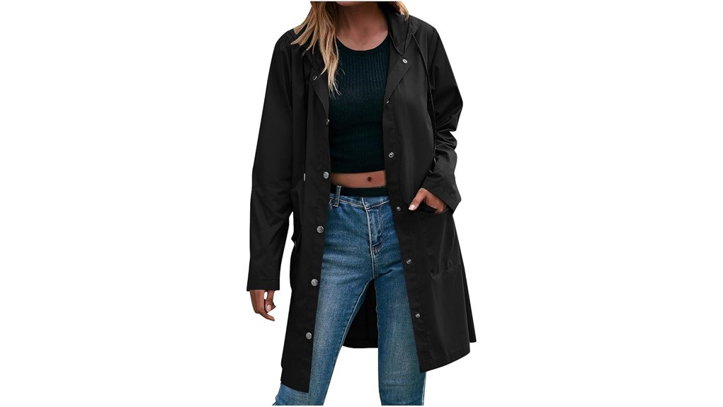 womens waterproof hooded trench coat