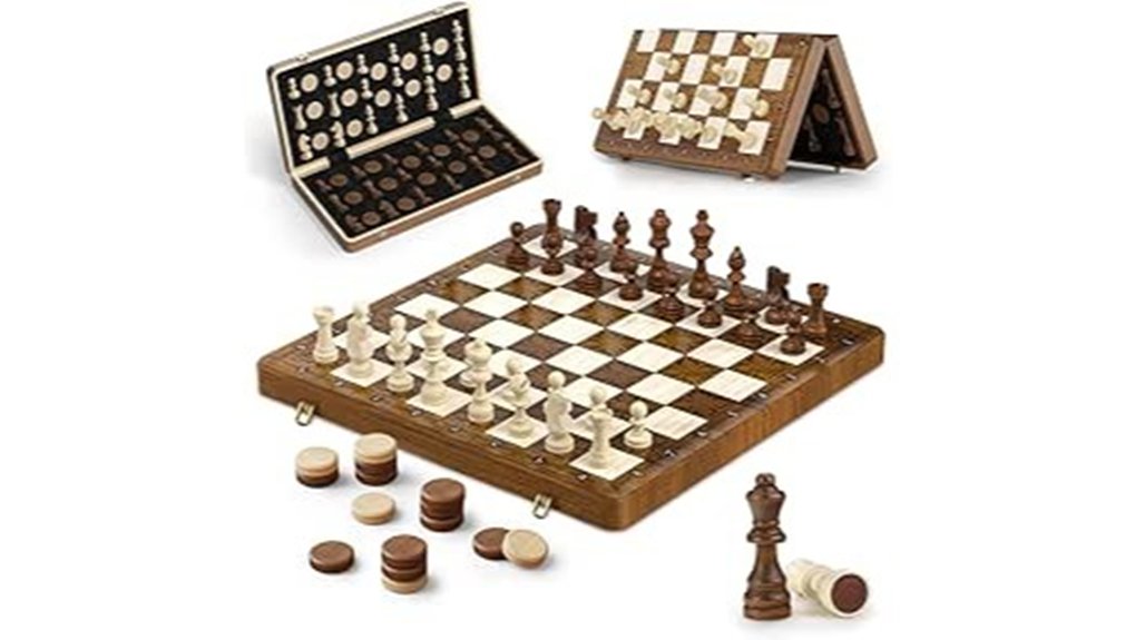 wooden magnetic chess set